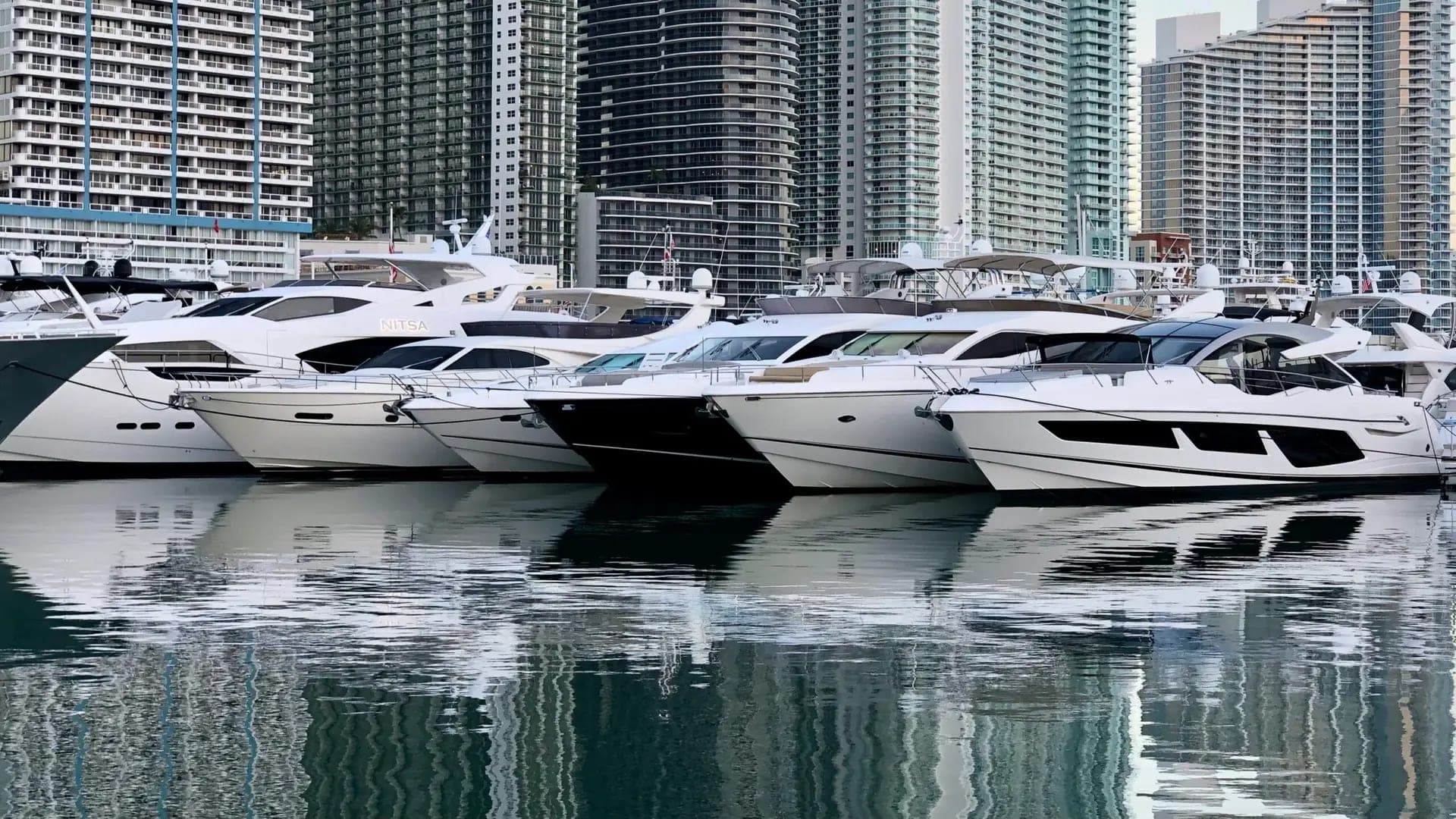 A motor yacht alongside in South Florida